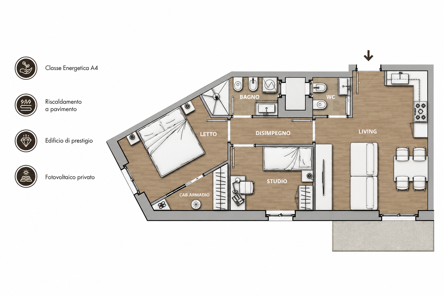 Planimetria Appartamento 1 Kona Residence