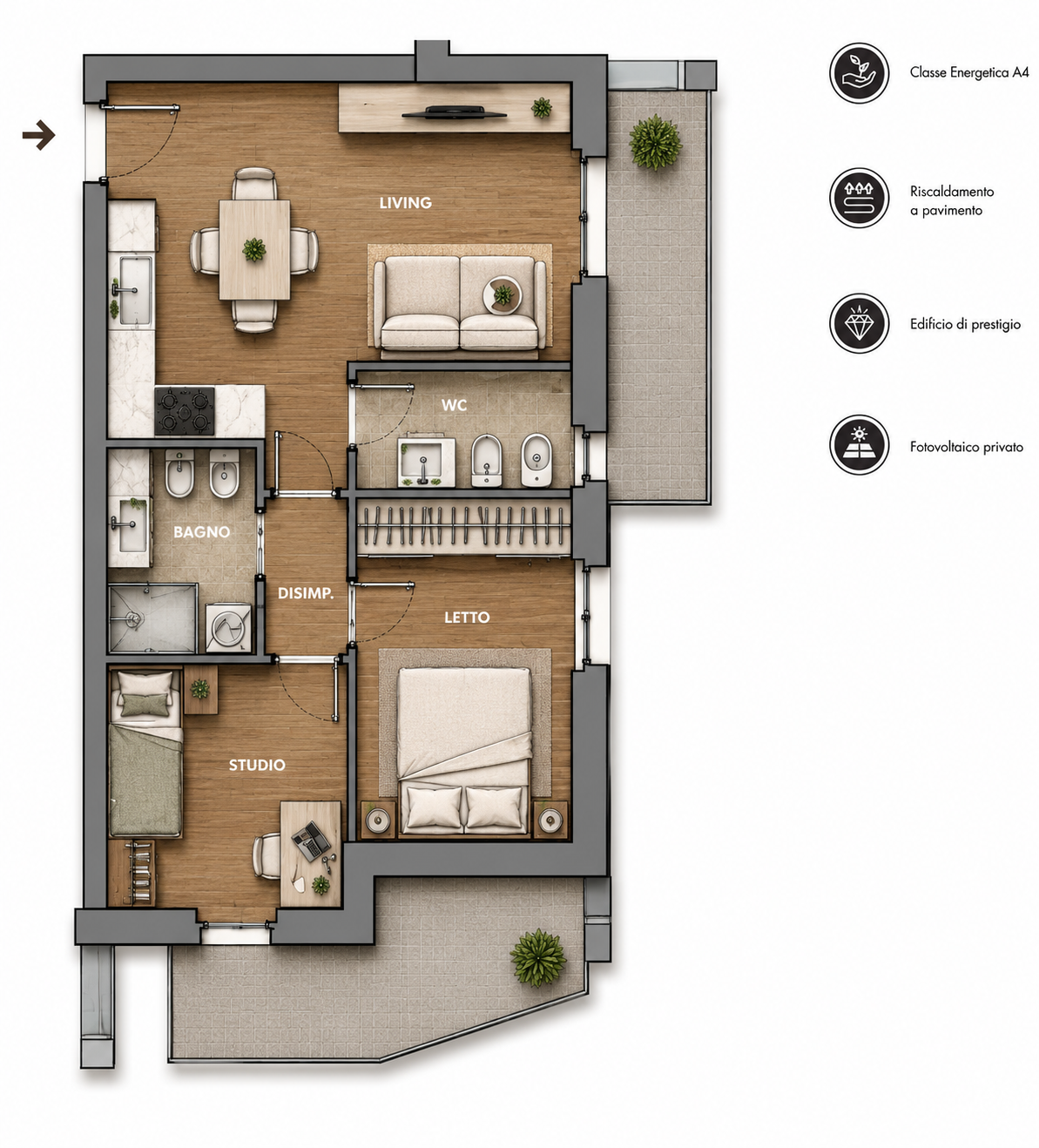 Planimetria Appartamento 12 Kona Residence