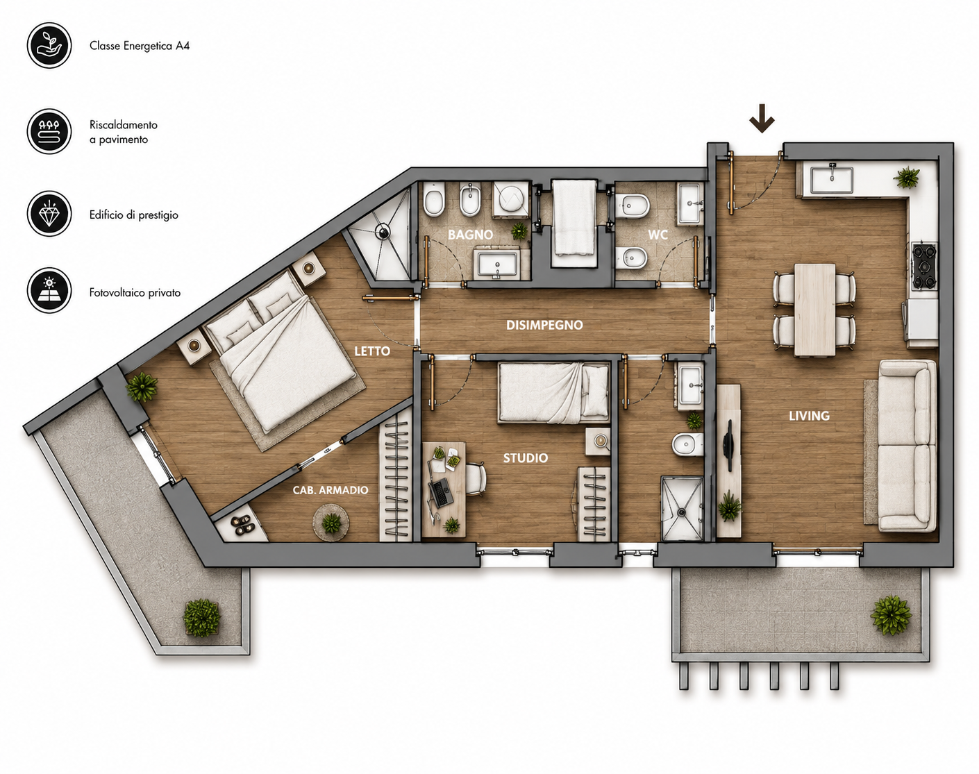 Planimetria Appartamento 13 Kona Residence