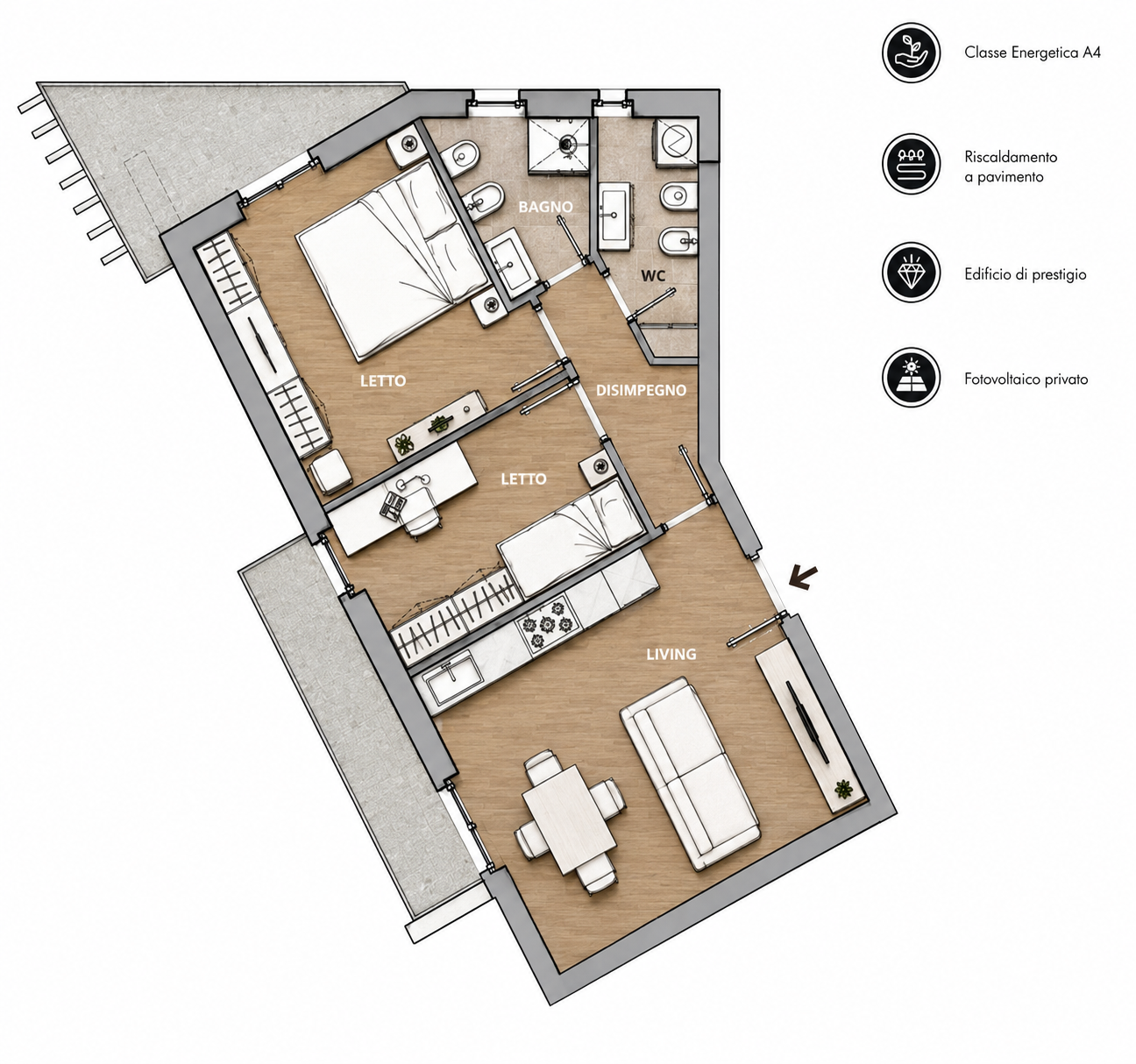 Planimetria Appartamento 14 Kona Residence