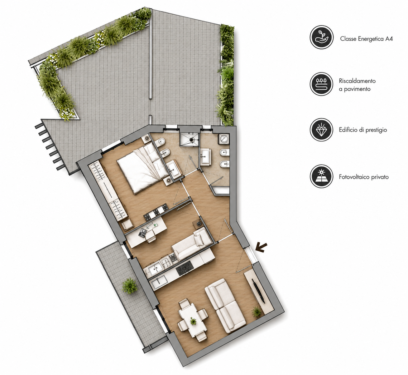 Planimetria Appartamento 2 Kona Residence