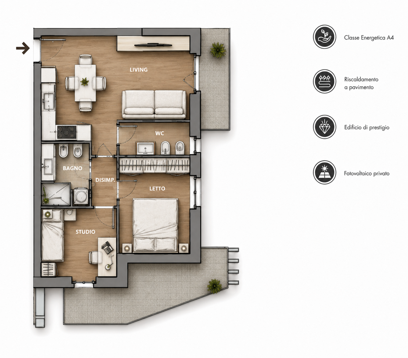 Planimetria Appartamento 4 Kona Residence