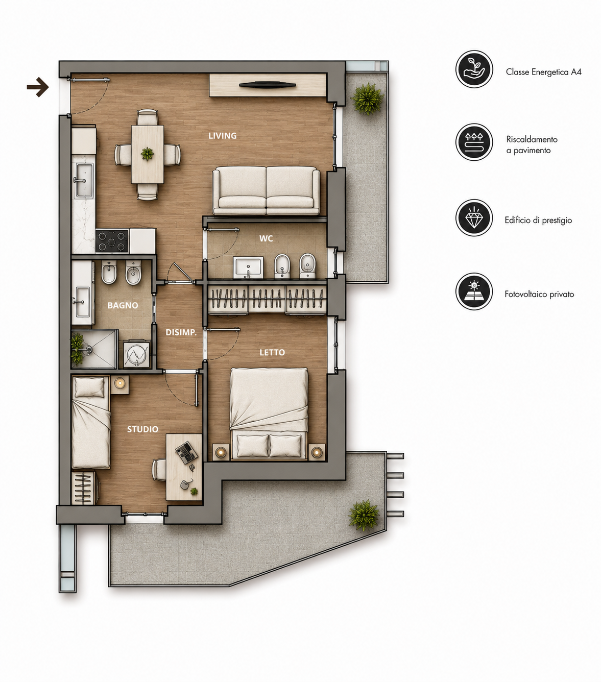 Planimetria Appartamento 8 Kona Residence