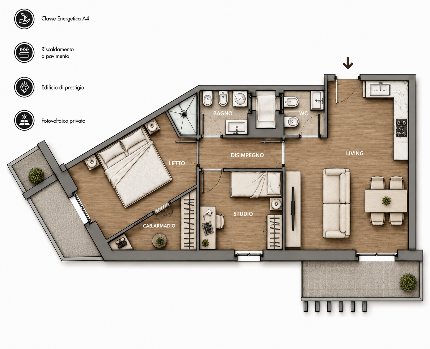 Planimetria Appartamento 9 Kona Residence