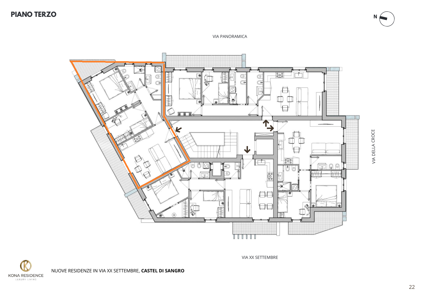 Planimetria generale Piano 3 Kona Residence