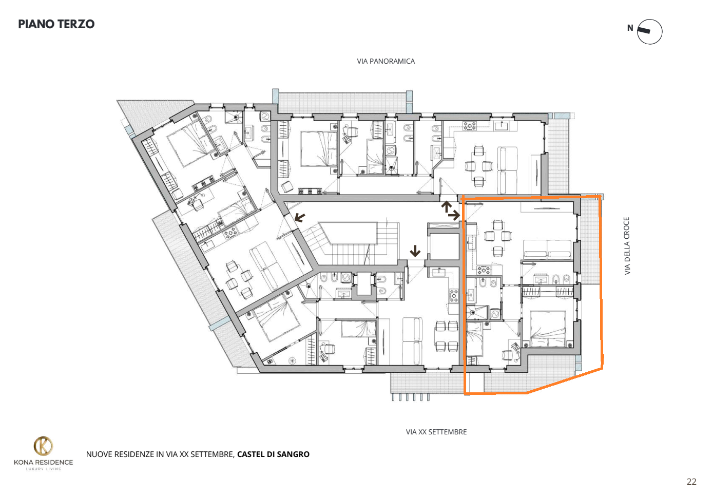 Planimetria generale Piano 3 Kona Residence