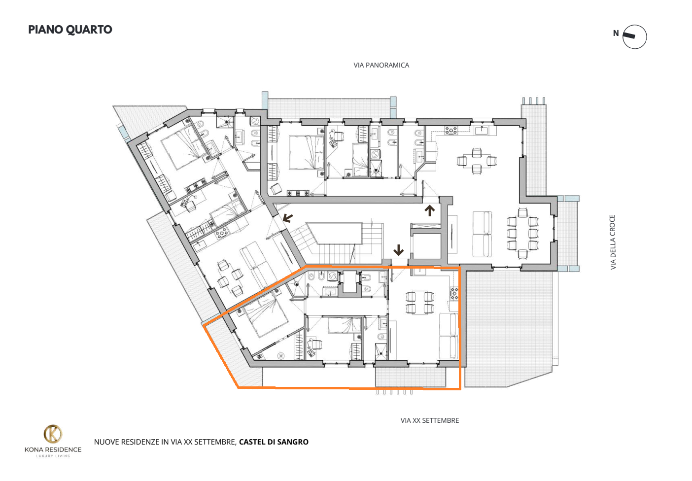 Planimetria generale Piano 4 Kona Residence