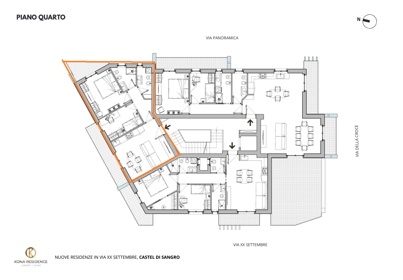 Planimetria generale Piano 4 Kona Residence