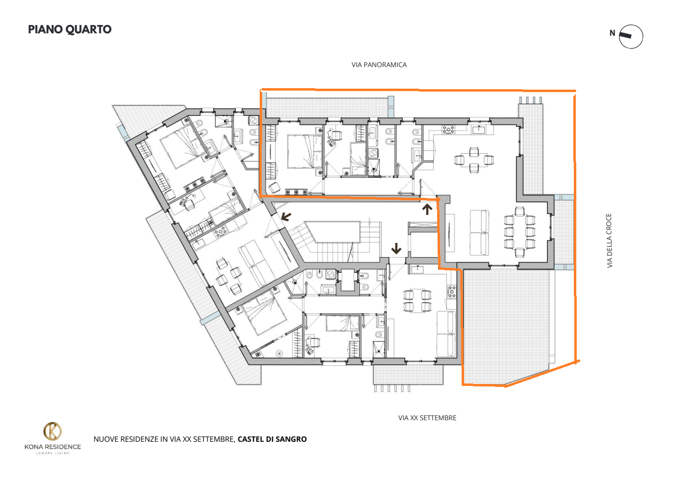 Planimetria generale Piano 4 Kona Residence