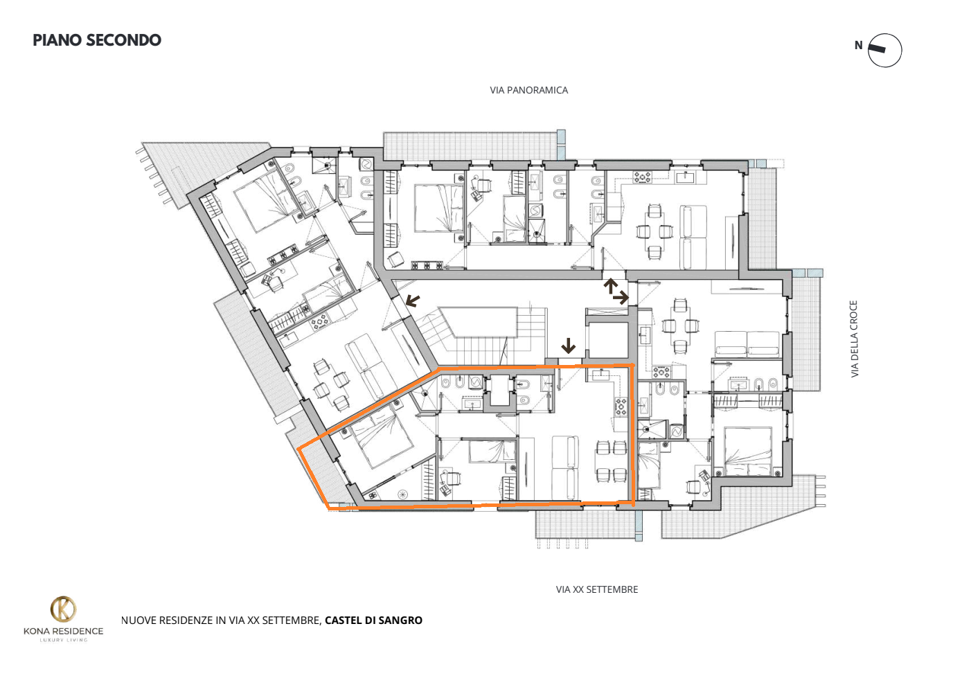 Planimetria generale Piano 2 Kona Residence