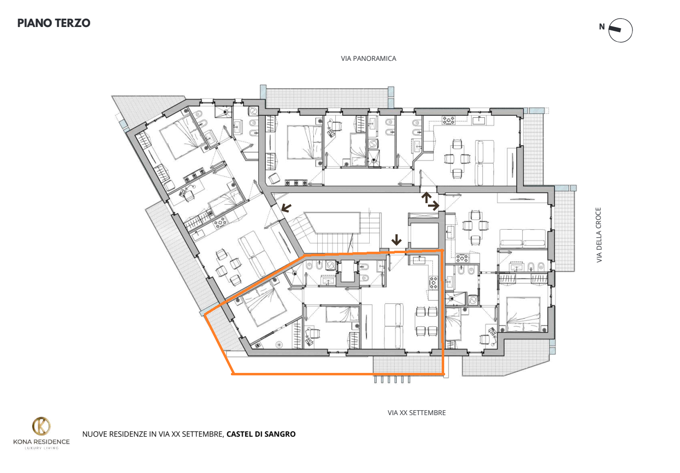 Planimetria generale Piano 3 Kona Residence
